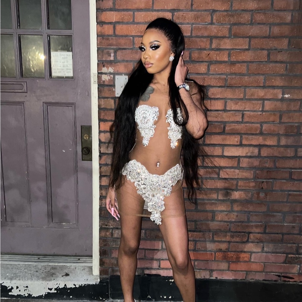 silver diamond dress